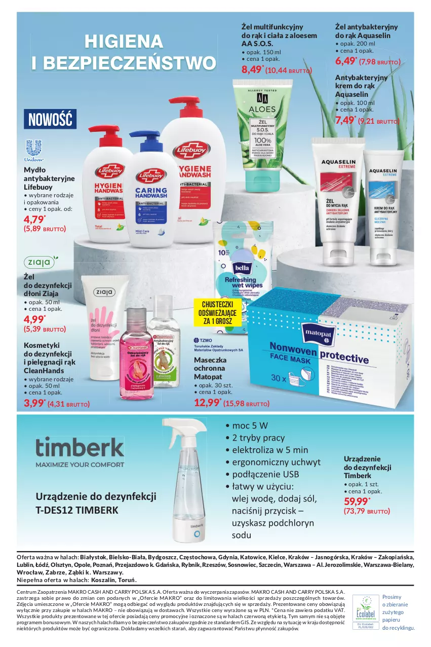 Gazetka promocyjna Makro - [Oferta specjalna] Lato dla urody - ważna 29.06 do 12.07.2021 - strona 16 - produkty: Aquaselin, Chusteczki, Gra, Kosz, Krem do rąk, Mydło, Papier, Piec, Rum, Sos, Szal, Top, Ziaja