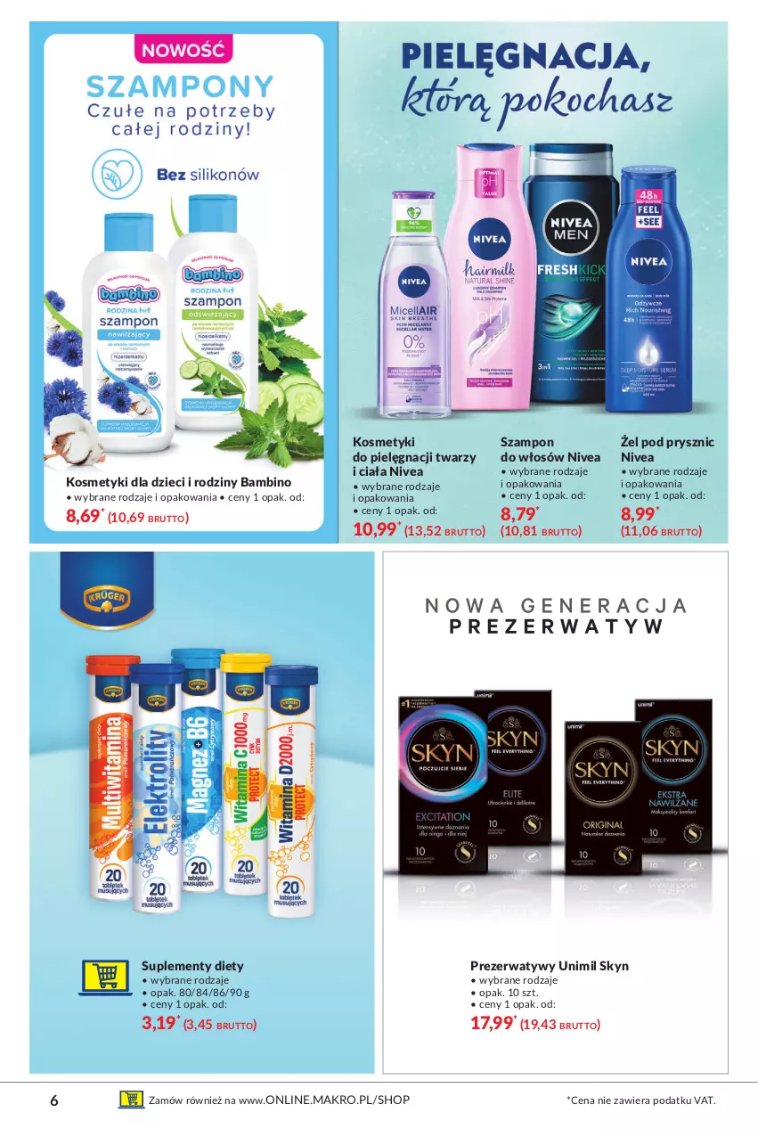 Gazetka promocyjna Makro - [Oferta specjalna] Lato dla urody - ważna 29.06 do 12.07.2021 - strona 6 - produkty: Dzieci, Kosmetyki dla dzieci, Kosmetyki do pielęgnacji, Nivea, Prezerwatyw, Skyn, Szampon, Unimil