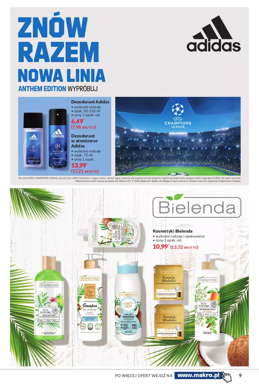 Gazetka promocyjna Makro - [Oferta specjalna] Lato dla urody - ważna 29.06 do 12.07.2021 - strona 9 - produkty: Adidas, Bielenda, Dezodorant