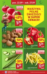 Gazetka promocyjna Aldi - Pełna oferta - Gazetka - ważna od 27.09 do 27.09.2025 - strona 2 - produkty: Warzywa, Papryka czerwona, Papryka, Ziemniaki, Pomidory, Fa