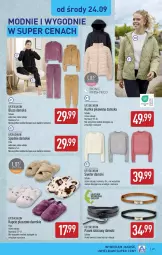 Gazetka promocyjna Aldi - Pełna oferta - Gazetka - ważna od 27.09 do 27.09.2025 - strona 29 - produkty: Sweter, Kapcie, Kurtka, Pasek, Spodnie, Bluza, Fa