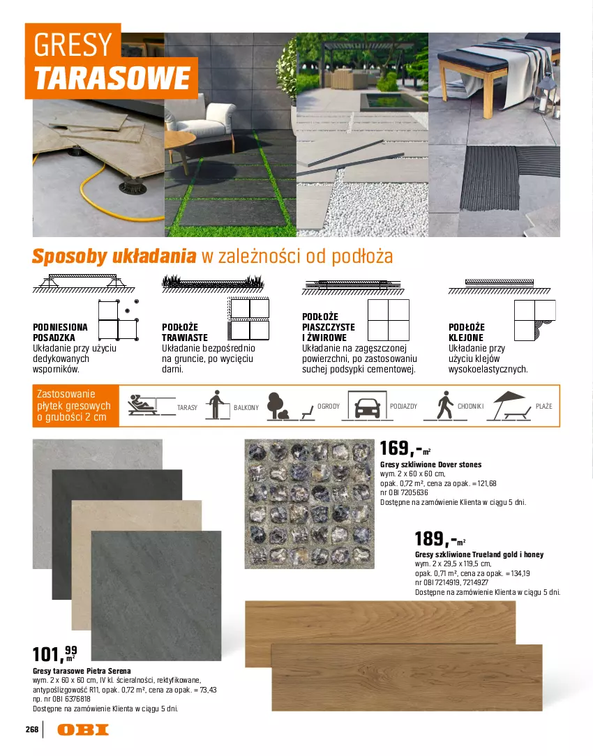 Gazetka promocyjna Obi - Gazetka OBI - ważna 16.03 do 30.09.2026 - strona 268 - produkty: Cement, Chodnik, Dove, Dzieci, Fa, Gres, Klej, Kosz, LG, Narożnik, Ogród, Por, Ser, Sok