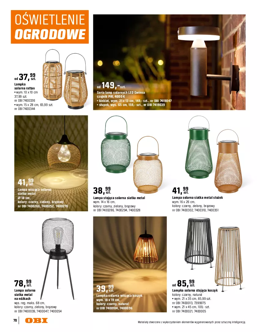 Gazetka promocyjna Obi - Gazetka OBI - ważna 16.03 do 30.09.2026 - strona 70 - produkty: Intel, Kosz, Lampa, Lampa wisząca, Latarnia, Ser, Siatka, Słupek