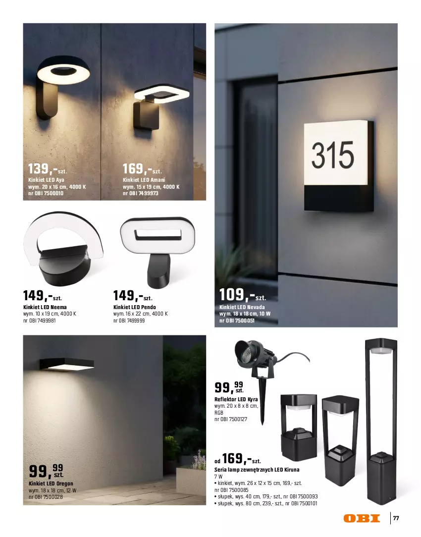 Gazetka promocyjna Obi - Gazetka OBI - ważna 16.03 do 30.09.2026 - strona 77 - produkty: Naświetlacz, Naświetlacz LED, Reflektor, Reflektor LED, Ser, Słupek