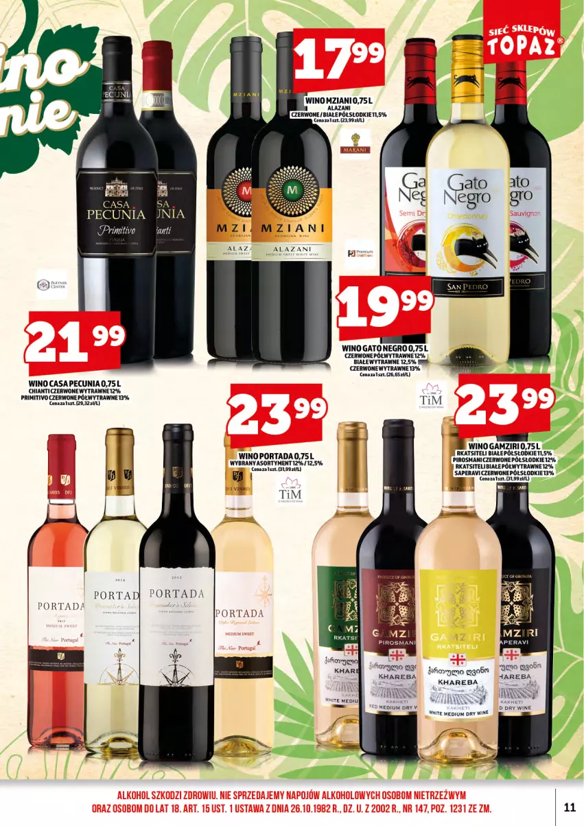 Gazetka promocyjna Topaz - Gazetka - ważna 01.07 do 16.07.2026 - strona 13 - produkty: Chia, Chianti, Por, Portada, Wino