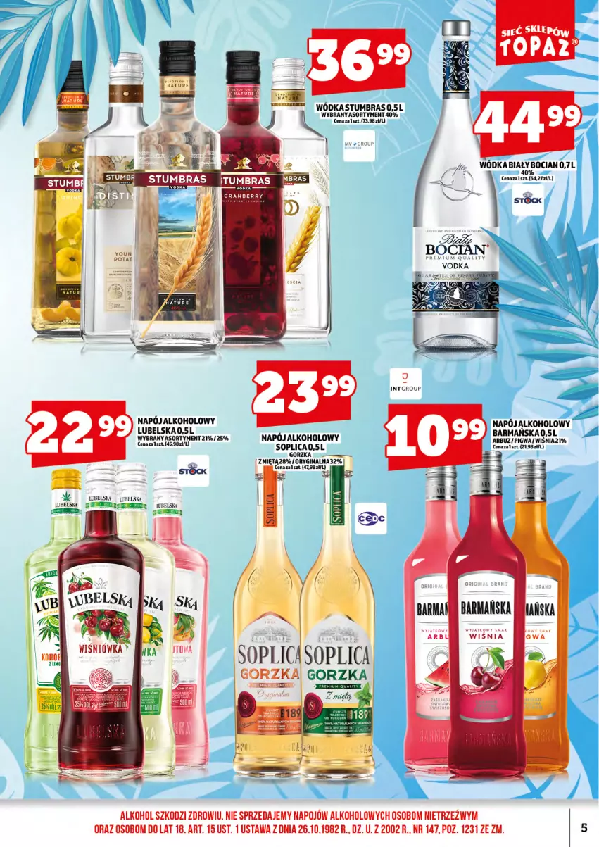 Gazetka promocyjna Topaz - Gazetka - ważna 01.07 do 16.07.2026 - strona 7 - produkty: Arbuz, Biały Bocian, Napój, Soplica, Wódka
