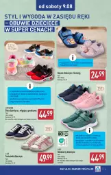 Gazetka promocyjna Aldi - Artykuły przemysłowe i tekstylia - Gazetka - ważna od 09.08 do 09.08.2025 - strona 9 - produkty: Top, Kapcie, Tenisówki, Sneakersy, Buty, Obuwie, Dzieci