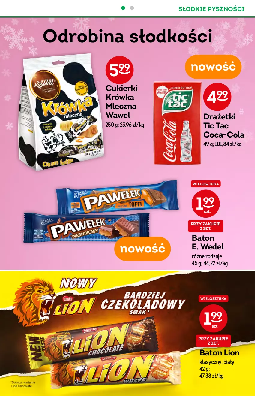 Gazetka promocyjna Żabka - ważna 08.12 do 14.12.2021 - strona 32 - produkty: Baton, Coca-Cola, Cukier, Cukierki, E. Wedel, Lion, Wawel