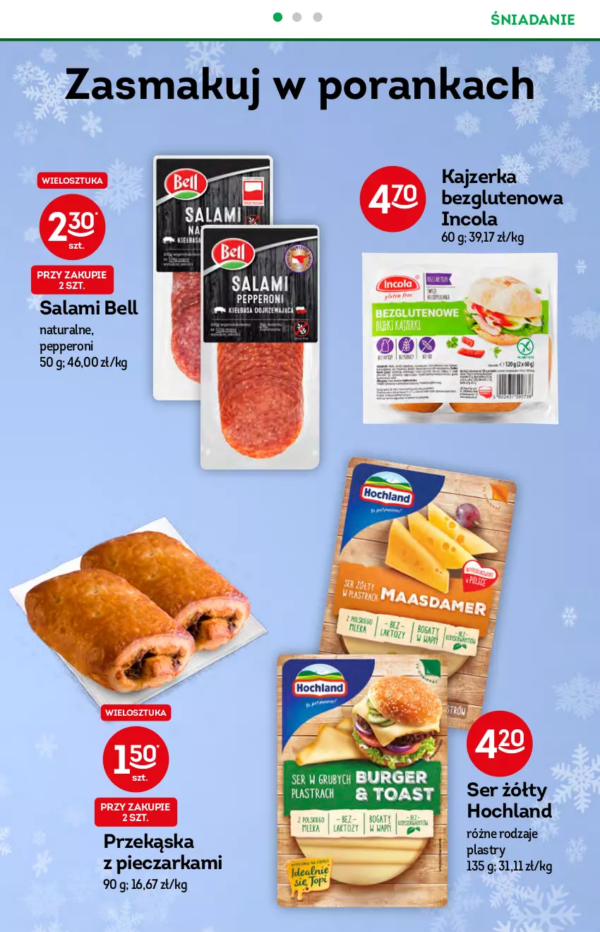 Gazetka promocyjna Żabka - ważna 08.12 do 14.12.2021 - strona 39 - produkty: Bell, Hochland, Kajzerka, Piec, Pieczarka, Por, Salami, Ser