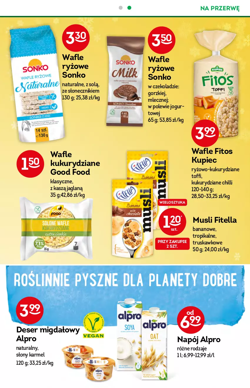 Gazetka promocyjna Żabka - ważna 08.12 do 14.12.2021 - strona 43 - produkty: Alpro, Deser, Jogurt, Kupiec, Mus, Napój, Piec, Ryż, Ser, Sonko, Wafle