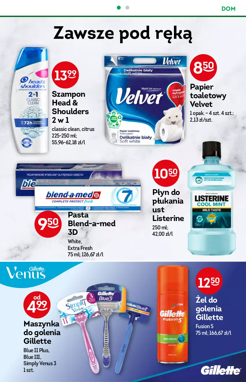 Gazetka promocyjna Żabka - ważna 08.12 do 14.12.2021 - strona 52 - produkty: Blend-a-Med, Fusion, Gillette, Listerine, Maszynka, Maszynka do golenia, Papier, Papier toaletowy, Płyn do płukania, Szampon, Szynka, Velvet, Venus