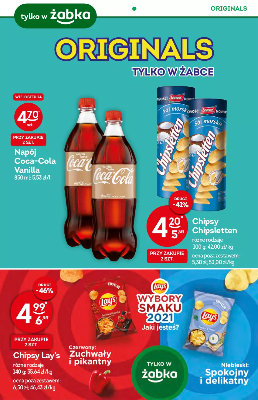 Gazetka promocyjna Żabka - ważna 08.12 do 14.12.2021 - strona 9 - produkty: Chipsy, Coca-Cola, Gin, Lay’s, Napój