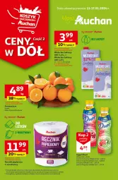 Gazetka promocyjna Auchan - Gazetka Ceny w dół Część 2 Moje Auchan - Gazetka - ważna od 17.01 do 17.01.2024 - strona 1 - produkty: Mleko bez laktozy, Papier, Jogurt, Pomarańcze, Mleko