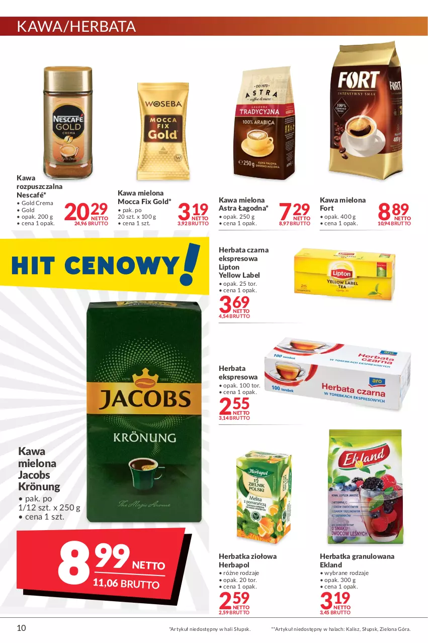 Gazetka promocyjna Makro - [Oferta promocyjna] Artykuły spożywcze i przemysłowe - ważna 08.03 do 21.03.2022 - strona 10 - produkty: Gra, Herbapol, Herbata, Herbata czarna, Jacobs, Jacobs Krönung, Kawa, Kawa mielona, Kawa rozpuszczalna, Lipton, Mocca Fix Gold, Nescafé