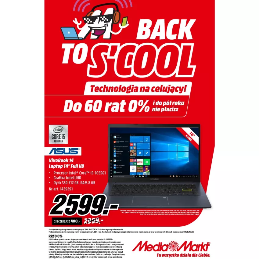 Gazetka promocyjna Media Markt - Gazetka Media Markt - ważna 11.08 do 17.08.2021 - strona 1 - produkty: Fa, Intel, Kosz, Por, Top