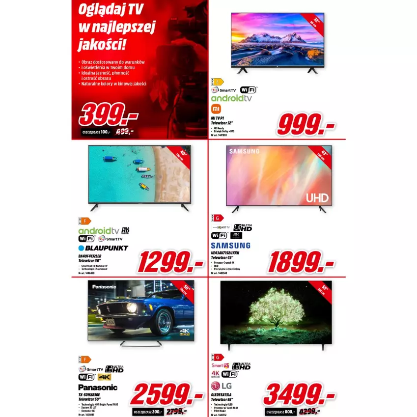 Gazetka promocyjna Media Markt - Gazetka Media Markt - ważna 11.08 do 17.08.2021 - strona 10 - produkty: HD ready, LG, Obraz, Panasonic, Procesor, Telewizor, Tera