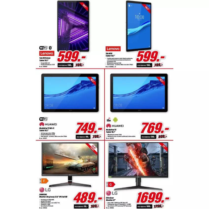 Gazetka promocyjna Media Markt - Gazetka Media Markt - ważna 11.08 do 17.08.2021 - strona 4 - produkty: Gra, Huawei, Kamery, Lenovo, Monitor, Por, Tablet