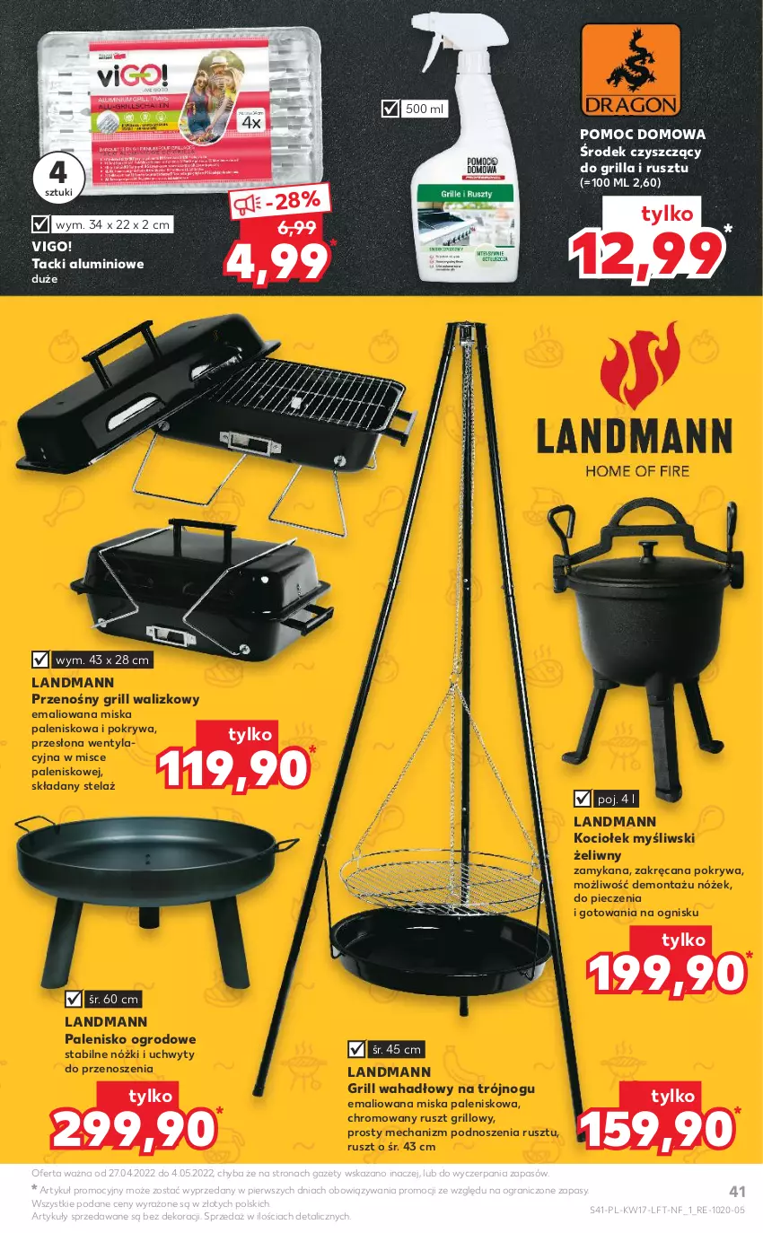 Gazetka promocyjna Kaufland - OFERTA TYGODNIA - ważna 27.04 do 04.05.2022 - strona 41 - produkty: Gra, Grill, Koc, Miska, Palenisko, Piec, Pokrywa, Uchwyty