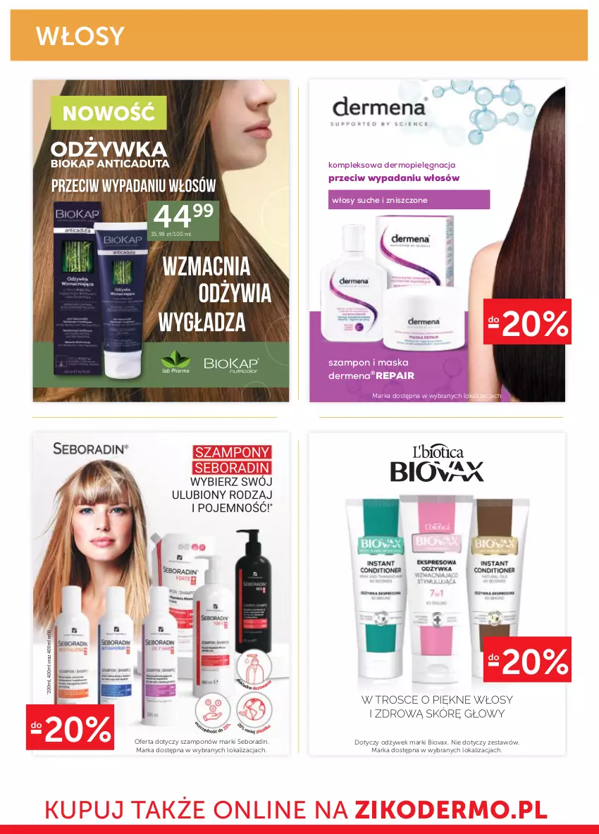 Gazetka promocyjna Ziko - Gazetka Ziko Dermo - ważna 02.06 do 14.06.2023 - strona 20 - produkty: Biovax, Dermena, Maska, Mop, Seboradin, Szampon