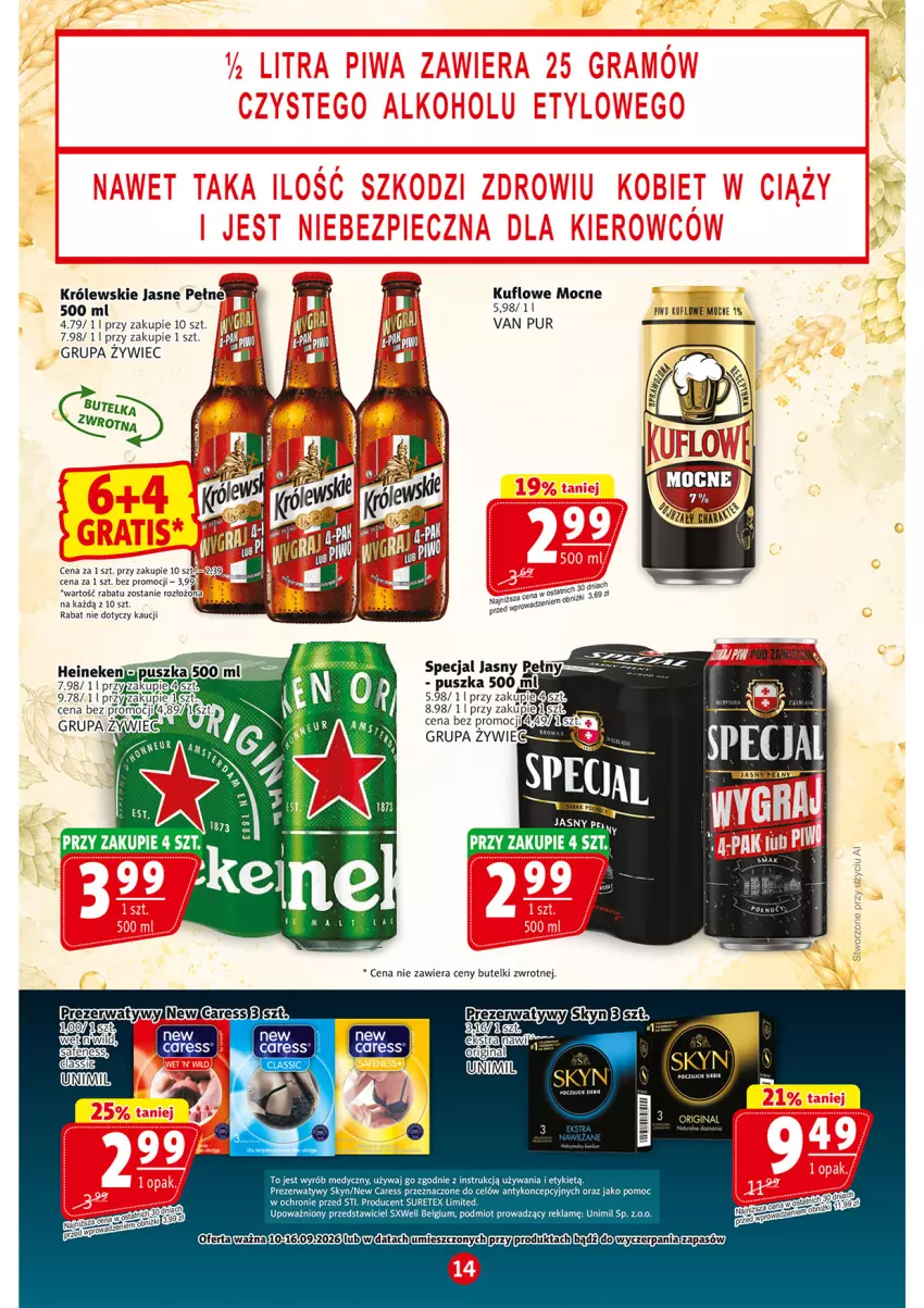 Gazetka promocyjna Prim Market - ważna 10.09 do 16.09.2026 - strona 14 - produkty: Gin, Królewski, LG, Prezerwatyw, Pur, Skyn, Unimil