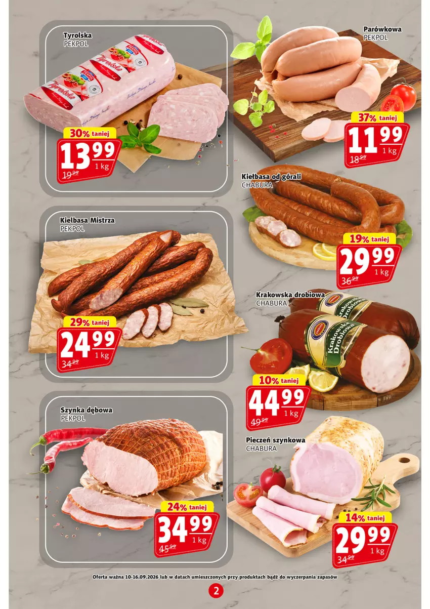 Gazetka promocyjna Prim Market - ważna 10.09 do 16.09.2026 - strona 2 - produkty: Kiełbasa, Pekpol, Piec, Szynka