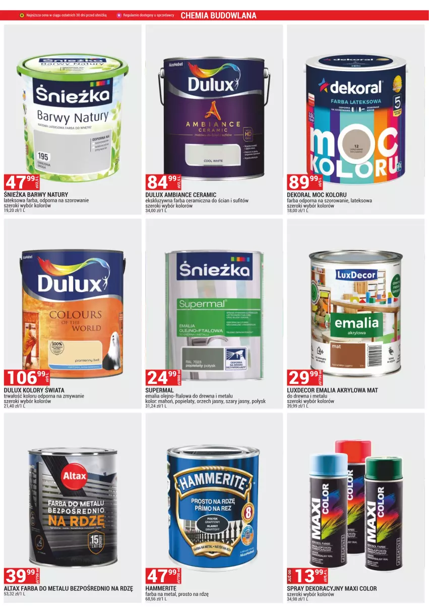 Gazetka promocyjna Merkury Market - ważna 01.10 do 31.10.2024 - strona 51 - produkty: Dekoral, Dulux, Fa, Farba ceramiczna, LuxDecor, Olej, Por