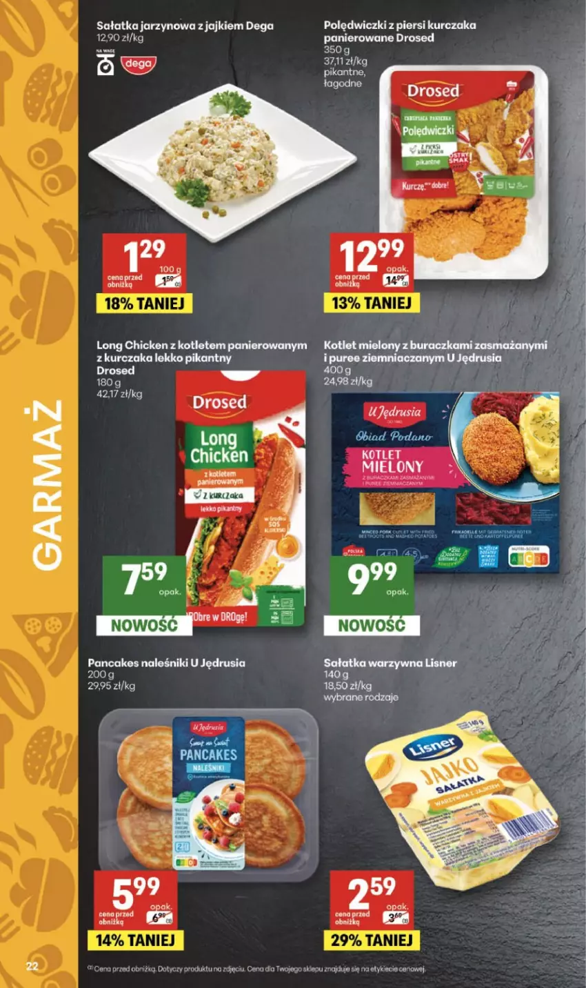 Gazetka promocyjna Delikatesy Centrum - Franczyza DC07 Czwartek - ważna 12.02 do 18.02.2026 - strona 22 - produkty: Dega, Fa, Kotlet, Naleśniki, Pur, Sałat, Sałatka