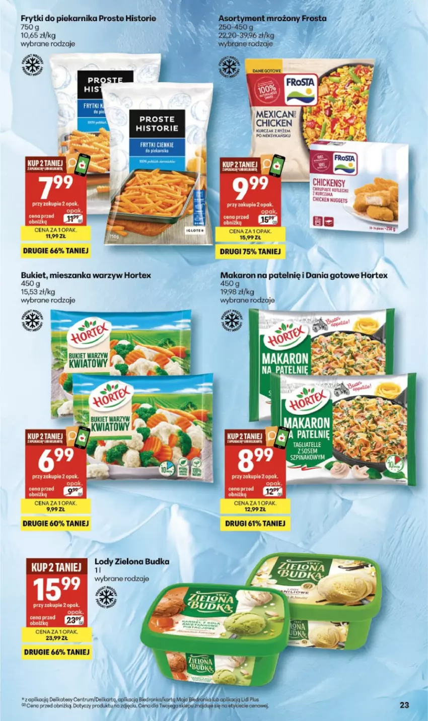 Gazetka promocyjna Delikatesy Centrum - Franczyza DC07 Czwartek - ważna 12.02 do 18.02.2026 - strona 23 - produkty: Bukiet, Bukiet warzyw, Dania gotowe, Dron, Frytki, Hortex, Kurczak, Makaron, Mieszanka warzyw, Piekarnik, Rum, Ryż