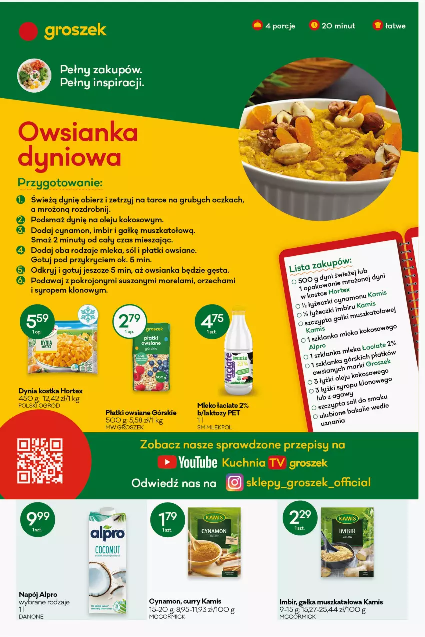 Gazetka promocyjna Groszek - ważna 15.09 do 27.09.2022 - strona 2 - produkty: Alpro, Danone, Gałka, Imbir, Kamis, Mus, Napój, Por