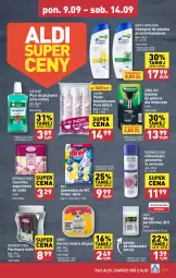 Gazetka promocyjna Aldi - Pełna oferta - Gazetka - ważna od 14.09 do 14.09.2024 - strona 15 - produkty: Sok, Pur, Płyn do płukania jamy ustnej, Zawieszka do wc, Bref, Cleanic, Płyn do płukania, Odświeżacz powietrza, Płatki kosmetyczne, Szampon, Szafa, Znicz, Fa