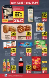 Gazetka promocyjna Aldi - Pełna oferta - Gazetka - ważna od 14.09 do 14.09.2024 - strona 22 - produkty: Ciastka, Gra, Kawa ziarnista, Chipsy, Kawa, Coca-Cola, Lipton, Czekolada, Muffiny, Owoce, Kubuś, Woda, Herbata, Napój, Bułka, Kinder