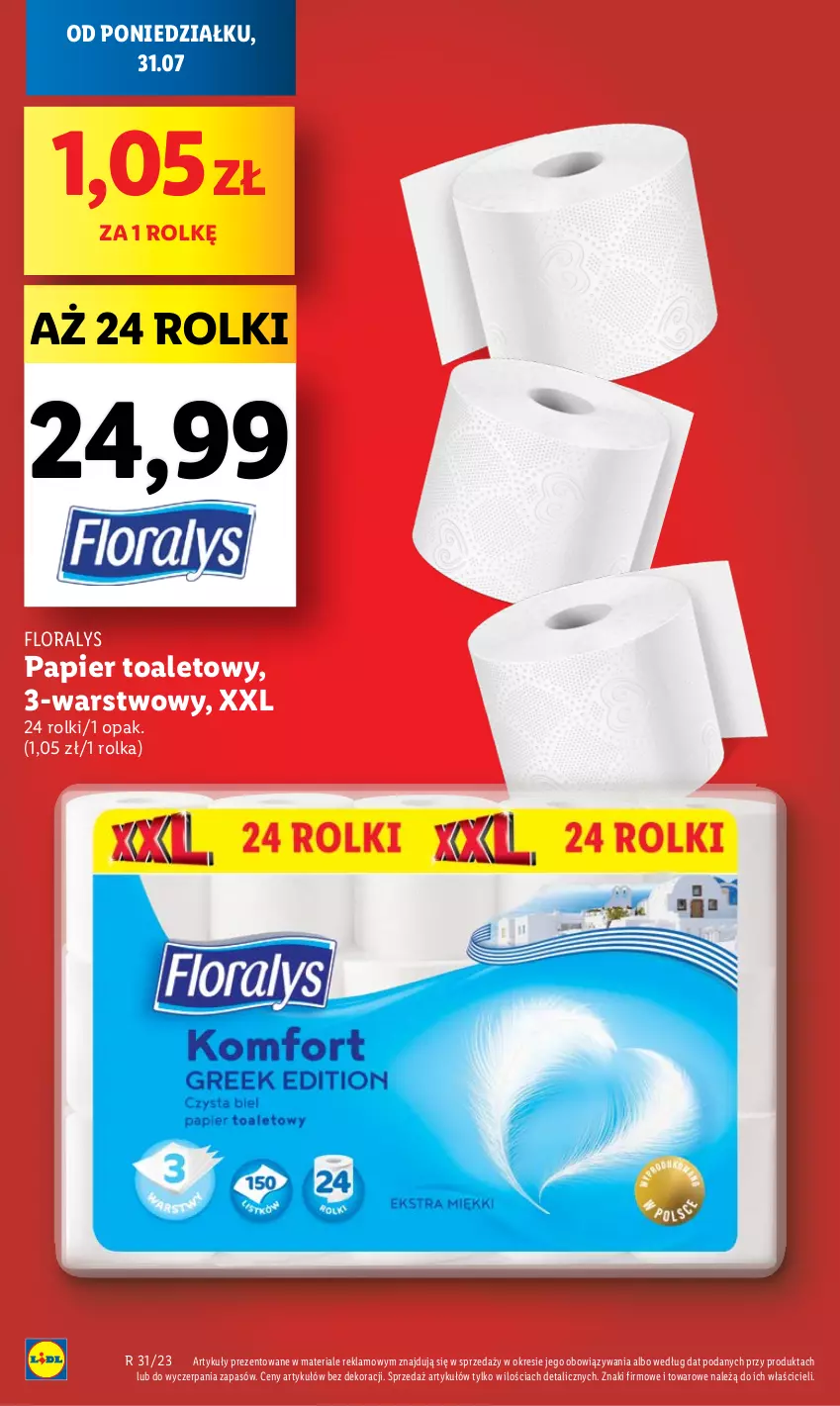 Gazetka promocyjna Lidl - GAZETKA - ważna 31.07 do 05.08.2023 - strona 14 - produkty: Flora, Papier, Papier toaletowy, Rolki