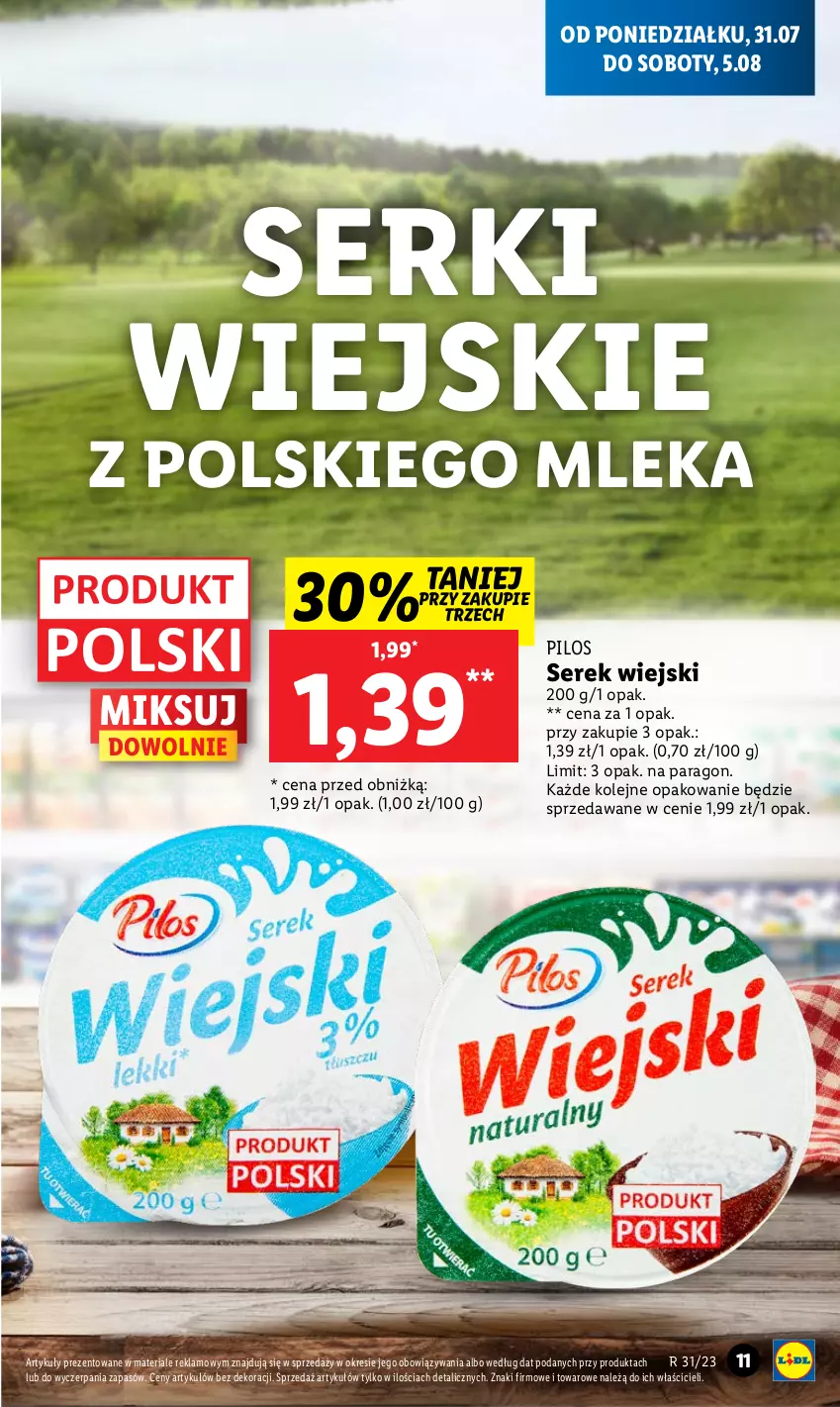 Gazetka promocyjna Lidl - GAZETKA - ważna 31.07 do 05.08.2023 - strona 19 - produkty: Olej, Pilos, Ser, Serek, Serek wiejski