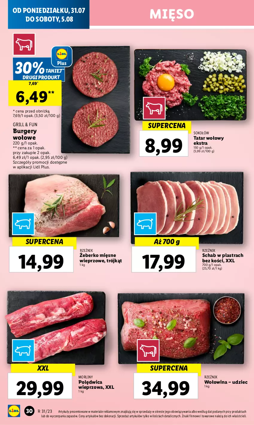 Gazetka promocyjna Lidl - GAZETKA - ważna 31.07 do 05.08.2023 - strona 40 - produkty: Burger, Grill, Mięso, Morliny, Polędwica, Sok, Sokołów, Tatar wołowy, Wołowina