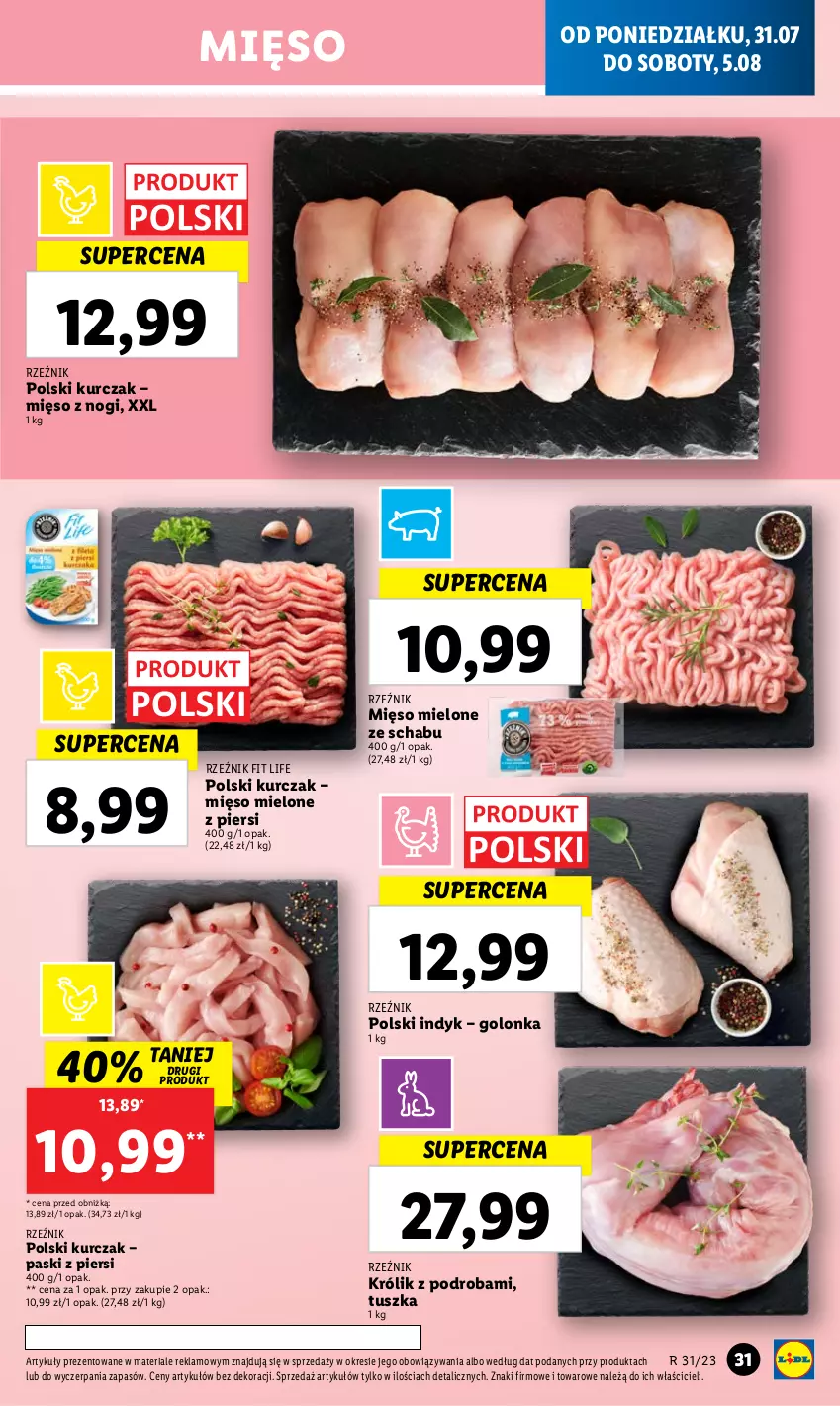 Gazetka promocyjna Lidl - GAZETKA - ważna 31.07 do 05.08.2023 - strona 41 - produkty: Królik, Kurczak, Mięso, Mięso mielone, Tusz