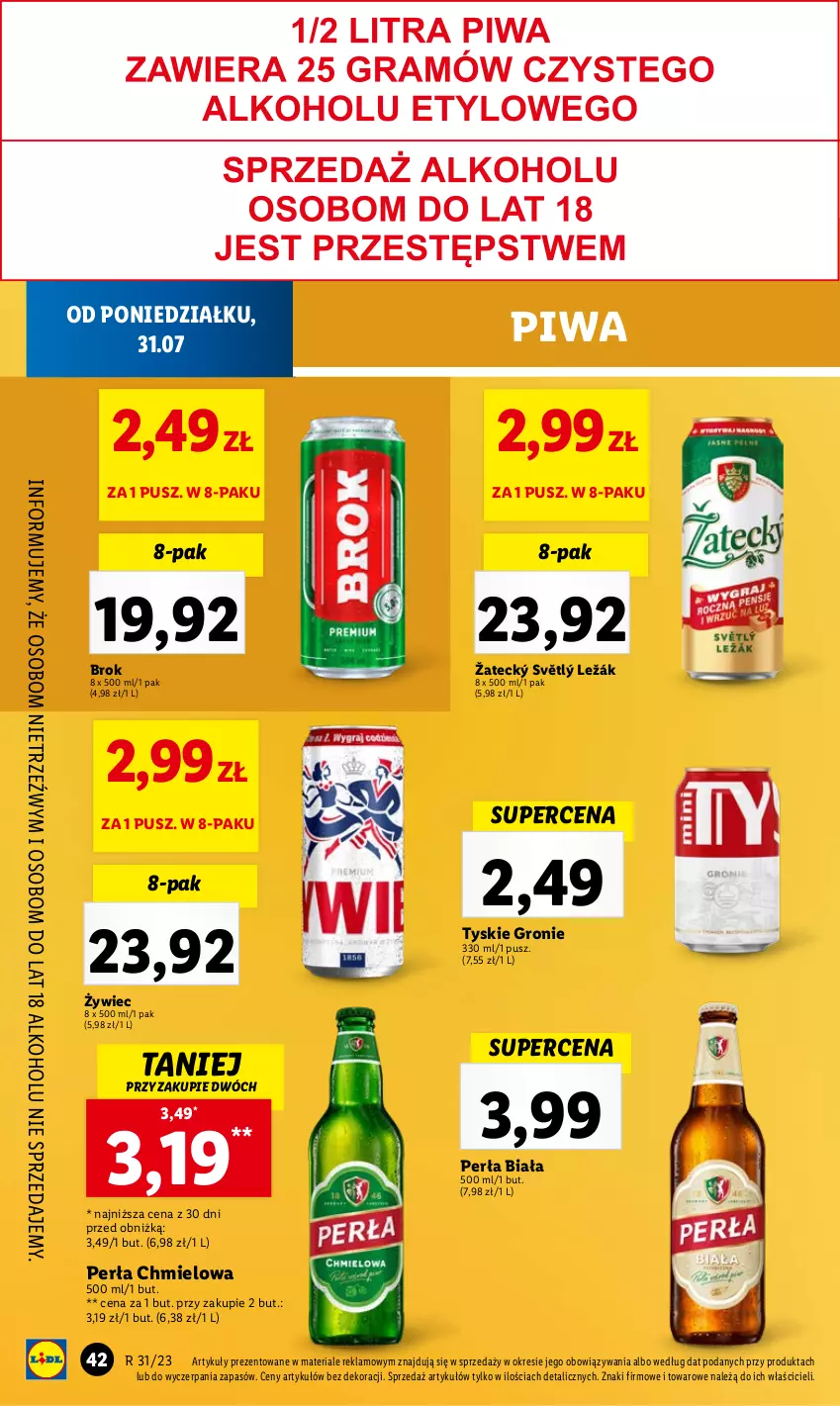 Gazetka promocyjna Lidl - GAZETKA - ważna 31.07 do 05.08.2023 - strona 54 - produkty: Perła, Piwa, Tyskie