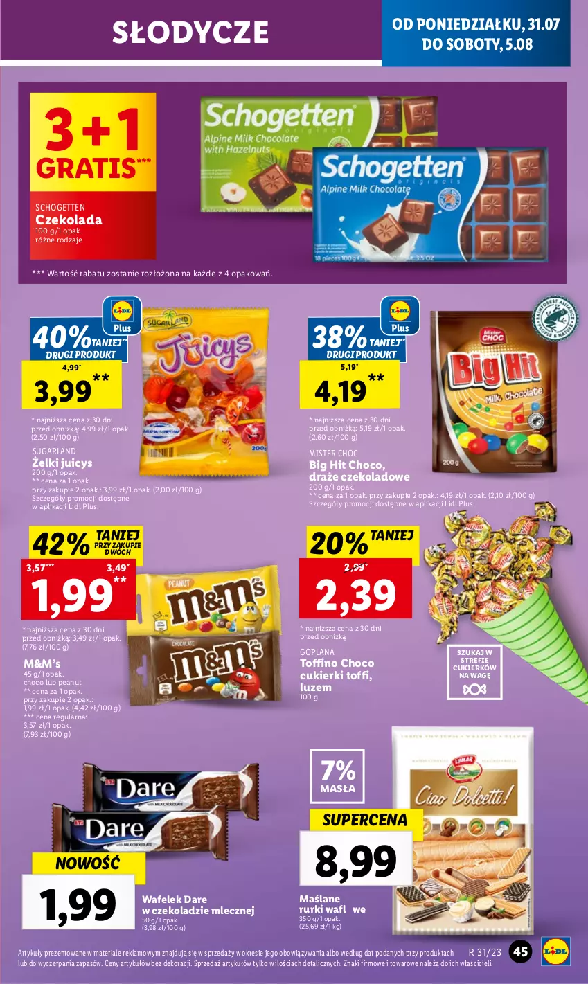 Gazetka promocyjna Lidl - GAZETKA - ważna 31.07 do 05.08.2023 - strona 57 - produkty: Cukier, Cukierki, Czekolada, Goplana, Gra, LANA, Rurki, Schogetten, Toffino, Wafelek