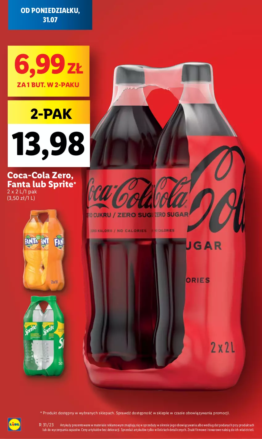 Gazetka promocyjna Lidl - GAZETKA - ważna 31.07 do 05.08.2023 - strona 8 - produkty: Coca-Cola, Fa, Fanta, Sprite