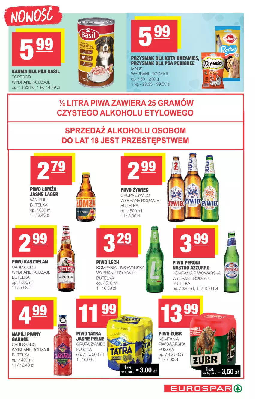 Gazetka promocyjna Spar - EuroSpar - ważna 24.08 do 03.09.2025 - strona 15 - produkty: Carlsberg, Kasztelan, Napój, Piwo, Pur, Tatra, Top