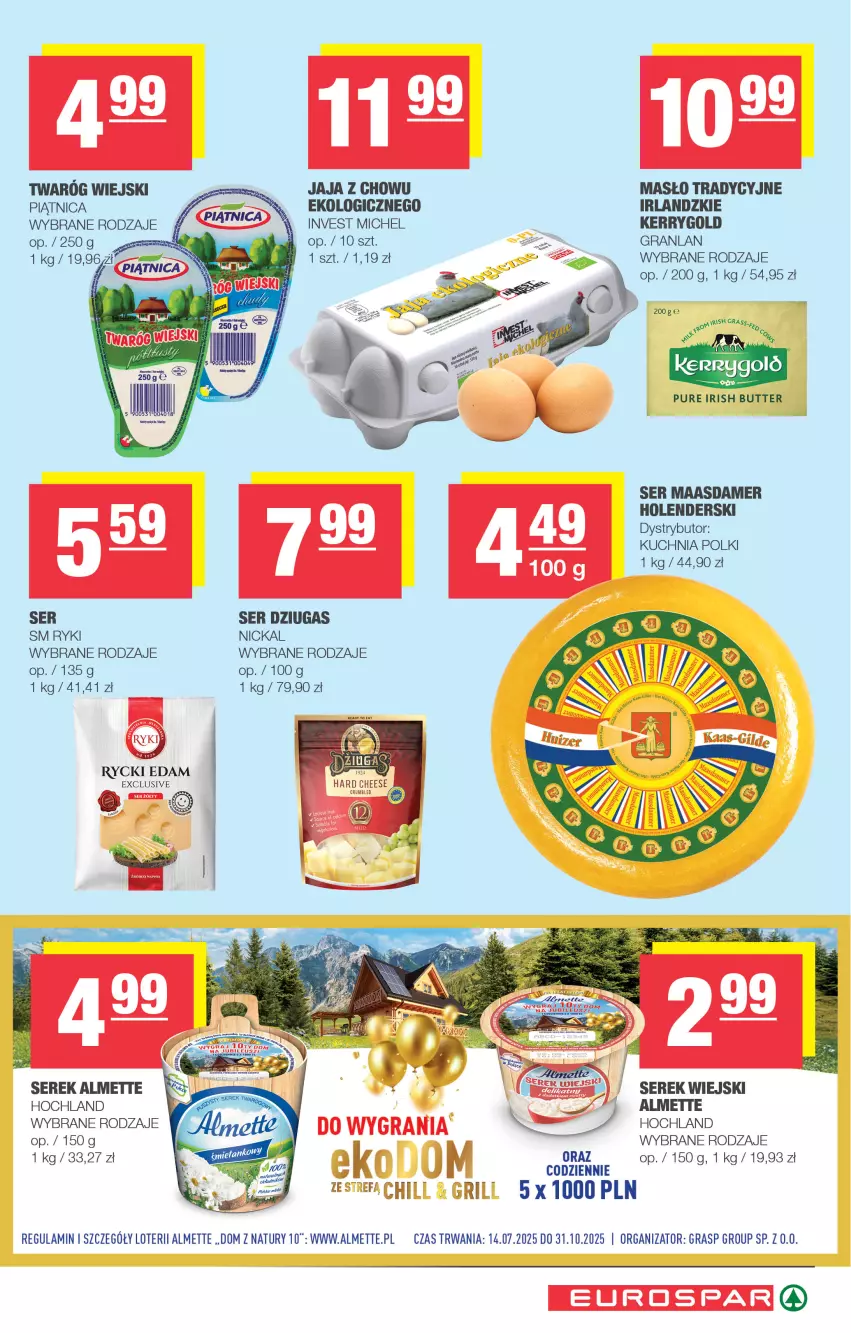 Gazetka promocyjna Spar - EuroSpar - ważna 24.08 do 03.09.2025 - strona 5 - produkty: Almette, Gra, Grill, Hochland, Jaja, Kuchnia, Maasdam, Masło, Piątnica, Pur, Rum, Ser, Serek, Serek wiejski, Twaróg