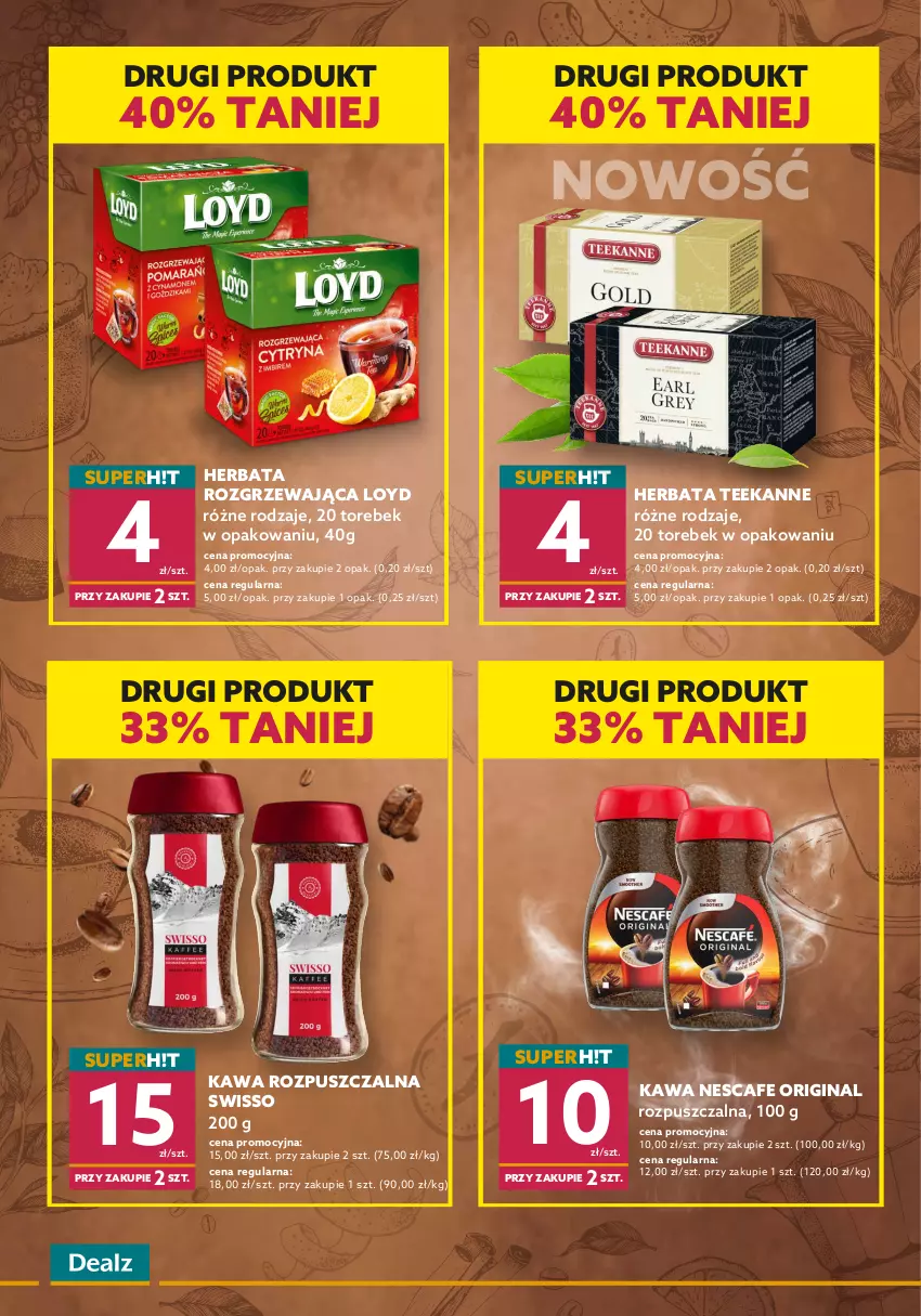 Gazetka promocyjna Dealz - Katalog kaw i herbat - ważna 03.02 do 17.02.2022 - strona 2 - produkty: Gin, Herbata, Kawa, Kawa rozpuszczalna, Loyd, Teekanne