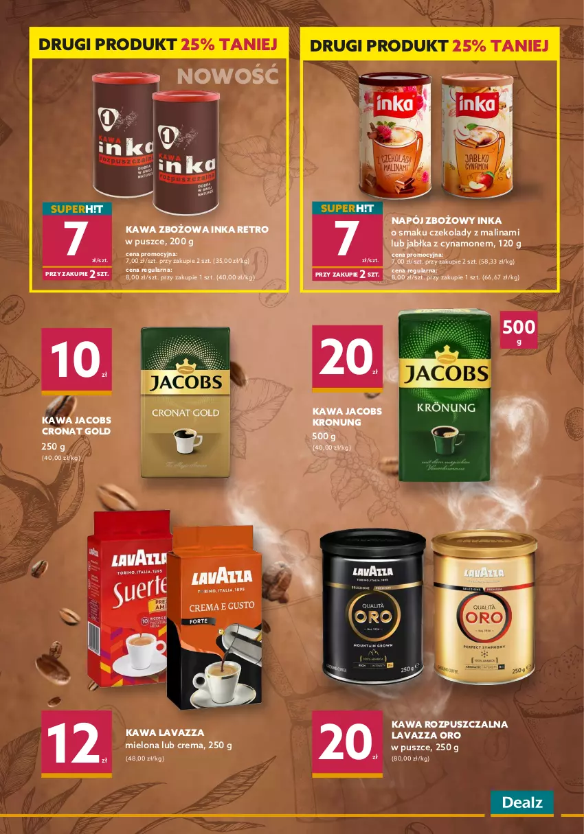 Gazetka promocyjna Dealz - Katalog kaw i herbat - ważna 03.02 do 17.02.2022 - strona 5 - produkty: Inka, Jabłka, Jacobs, Kawa, Kawa rozpuszczalna, Kawa zbożowa, Lavazza, Napój