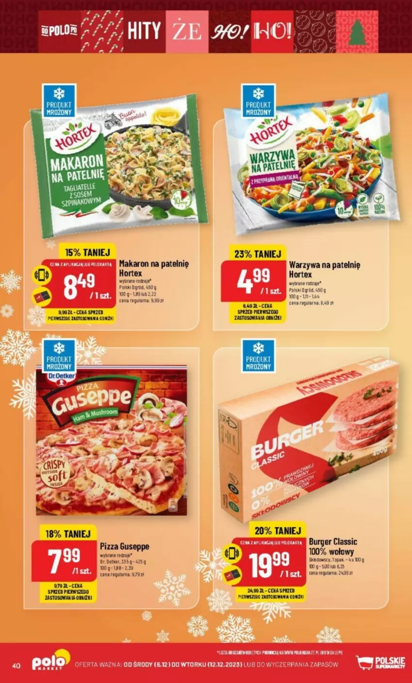 Gazetka promocyjna PoloMarket - ważna 06.12 do 12.12.2023 - strona 35 - produkty: Burger, Hortex, Makaron, Ogród, Pizza, Tran, Warzywa