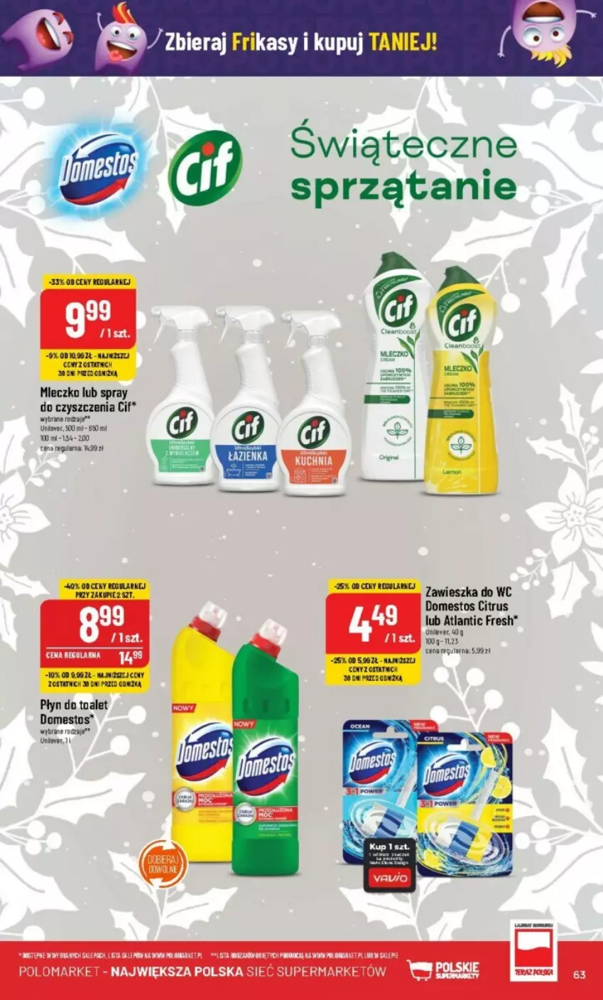 Gazetka promocyjna PoloMarket - ważna 06.12 do 12.12.2023 - strona 60 - produkty: Cif, Domestos, Mleczko, Spray do czyszczenia, Sprzątanie, Zawieszka do wc