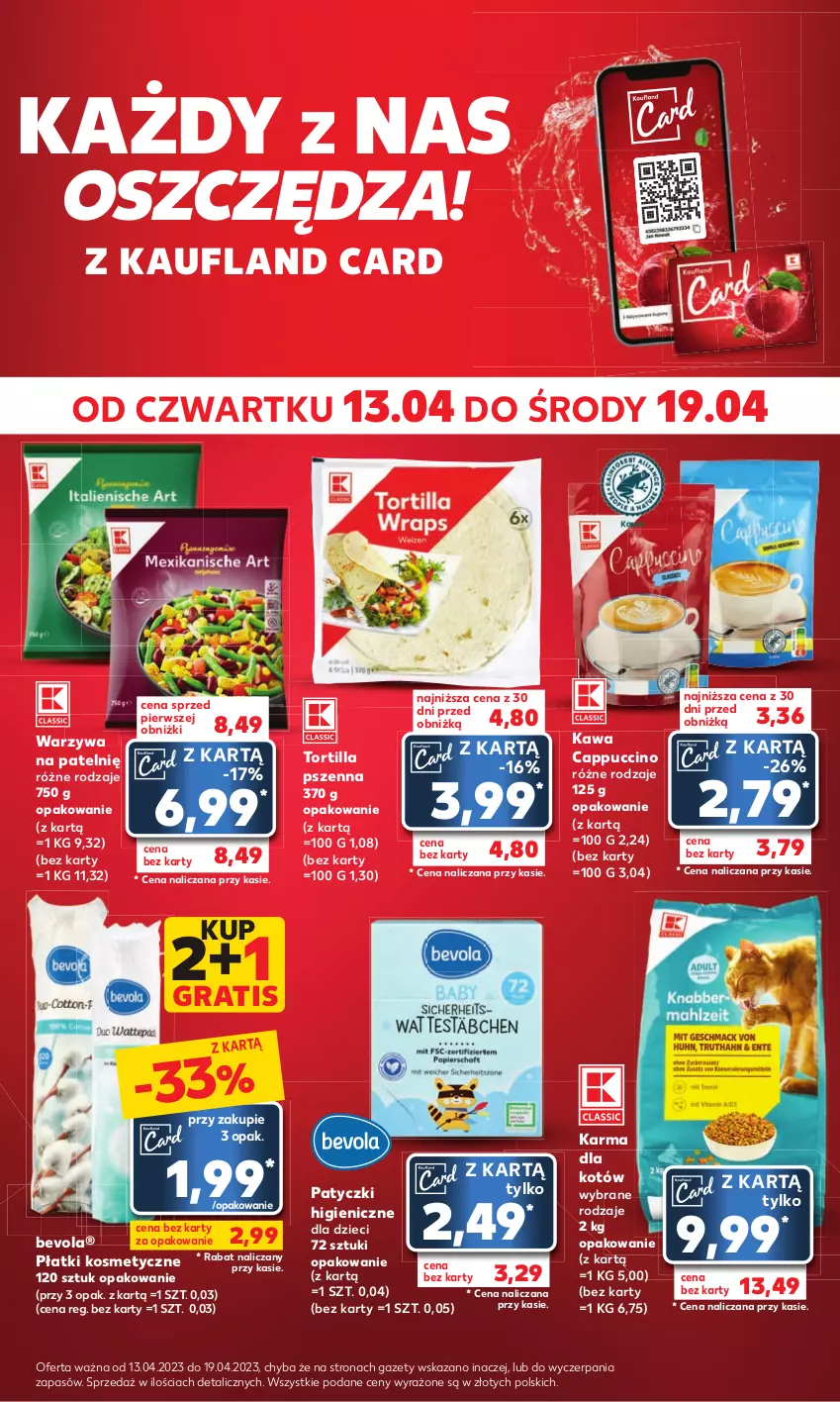 Gazetka promocyjna Kaufland - MOCNY START - ważna 17.04 do 19.04.2023 - strona 17 - produkty: Cappuccino, Dzieci, Gra, Kawa, Płatki kosmetyczne, Tortilla, Warzywa