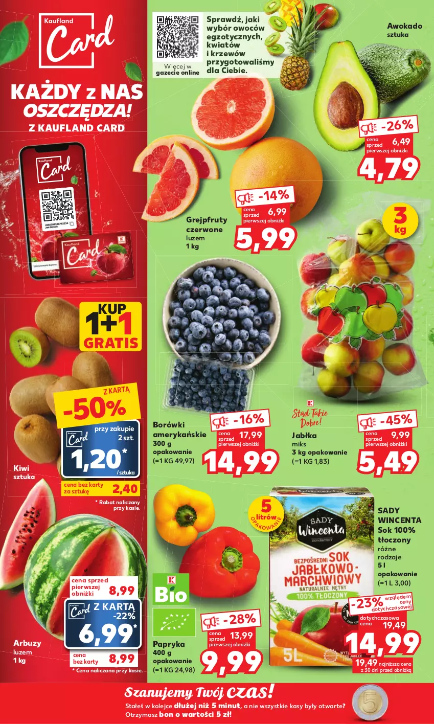 Gazetka promocyjna Kaufland - MOCNY START - ważna 17.04 do 19.04.2023 - strona 6 - produkty: Arbuz, Gra, Grejpfrut, Jabłka, Kiwi, Olej, Papryka, Sok, Sos