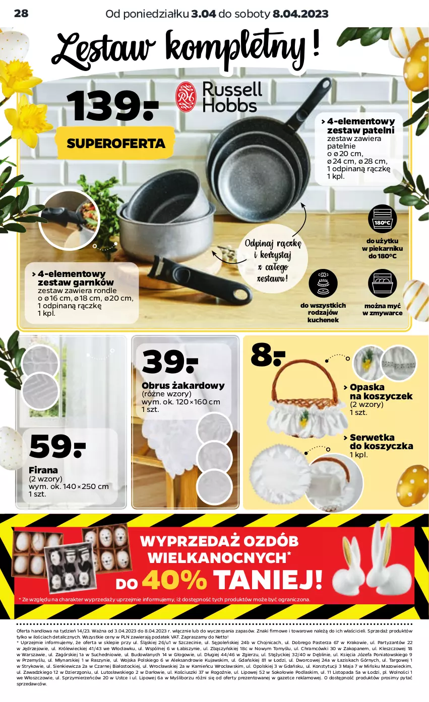 Gazetka promocyjna Netto - Akcesoria i dodatki - ważna 03.04 do 08.04.2023 - strona 3 - produkty: Fa, Firana, Gra, Kosz, Kujawski, Obrus, Opaska, Piekarnik, Podlaski, Ser, Sok, Stock, Top