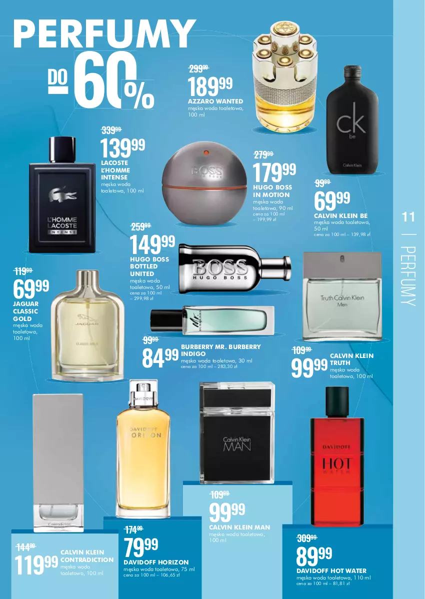 Gazetka promocyjna Super Pharm - Gazetka - ważna 01.09 do 14.09.2022 - strona 11 - produkty: Azzaro, Burberry, Calvin Klein, Davidoff, Hugo Boss, Jaguar, Lacoste, Perfum, Woda, Woda toaletowa