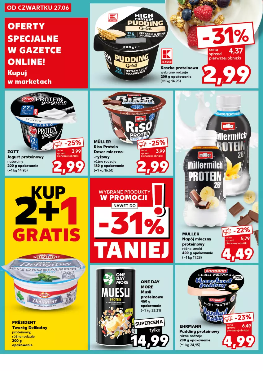 Gazetka promocyjna Kaufland - Kaufland - ważna 01.07 do 03.07.2024 - strona 14 - produkty: Deser, Jogurt, Mus, Napój, Napój mleczny, Pudding, Ryż, Ser, Sok, Twaróg, Twaróg delikatny