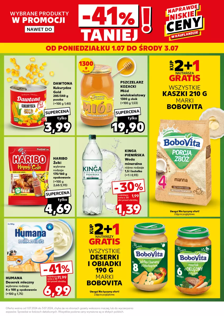 Gazetka promocyjna Kaufland - Kaufland - ważna 01.07 do 03.07.2024 - strona 5 - produkty: BoboVita, Dawtona, Deser, Fa, Gra, Haribo, Humana, Kukurydza, Ser, Serek, Waga, Woda